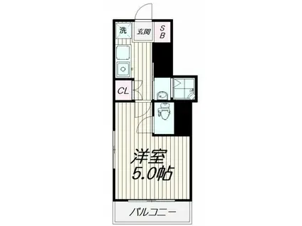 杉田ハイツ(1K/2階)の間取り写真