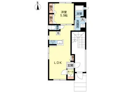 ハイム南大井(1LDK/1階)の間取り写真