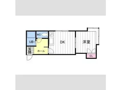 グランステージ円山公園II(1DK/2階)の間取り写真