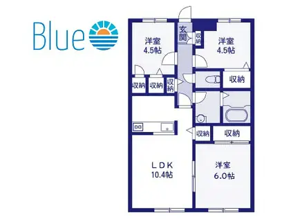 サンパティーク鎌倉(3LDK/1階)の間取り写真