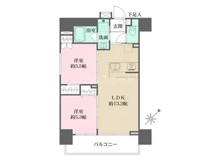 CREST HILL 文京千石(2LDK/6階)の間取り写真