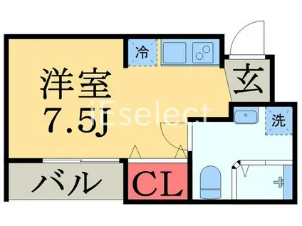 アメニティ千葉中央1(ワンルーム/3階)の間取り写真