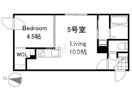 南20西8マンション(1LDK/4階)の間取り写真