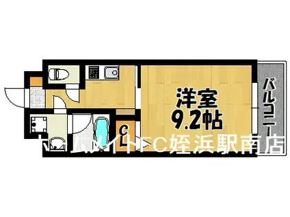 サクセス伊都(1K/3階)の間取り写真