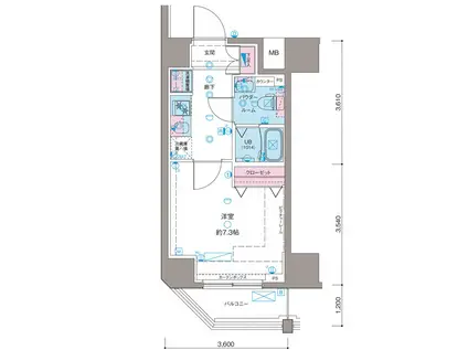 ガリシア新宿ノースII(1K/10階)の間取り写真