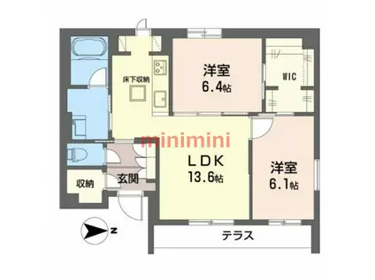 ライフステージ東和(2LDK/1階)の間取り写真