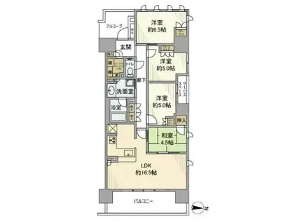 ウエリス茨木(4LDK/2階)の間取り写真