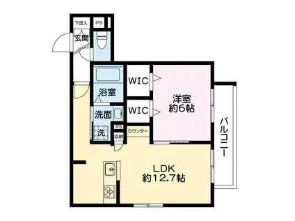 SUN MALL3(1LDK/2階)の間取り写真