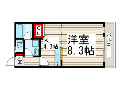 ミューズ南葛西III(ワンルーム/2階)の間取り写真