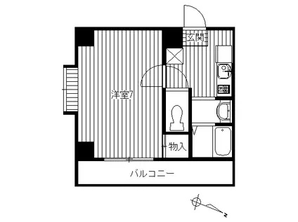 ファミール二子(1K/1階)の間取り写真