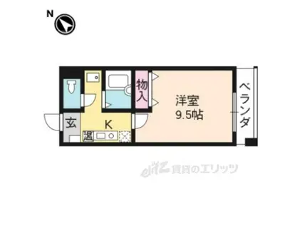 RACOOND1(1K/3階)の間取り写真