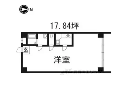 ドルチェヴィータ京都六角(1K/4階)の間取り写真