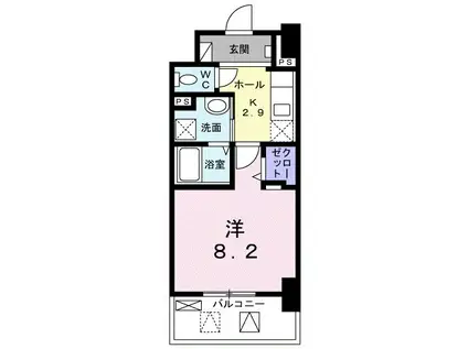 メルベージュ岸(1K/5階)の間取り写真