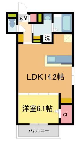 アルカンシエル(1LDK/2階)の間取り写真