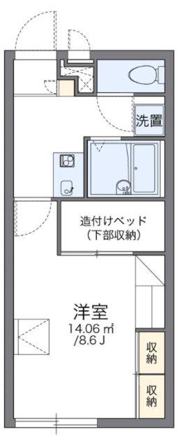 レオパレスガーデンヴィラ(1K/2階)の間取り写真