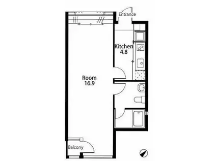 MOMO(1K/2階)の間取り写真