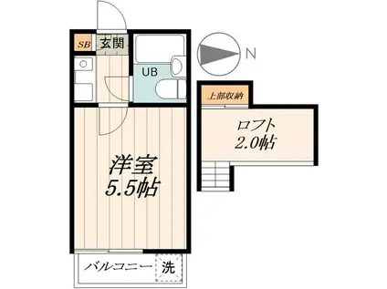 セリバシ笹塚(1K/2階)の間取り写真