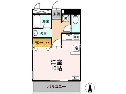 松本ビル(ワンルーム/2階)の間取り写真