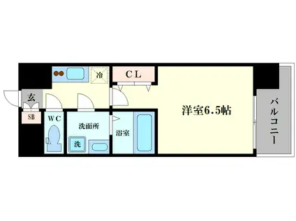 ファーストフィオーレ難波クレシア(1K/8階)の間取り写真