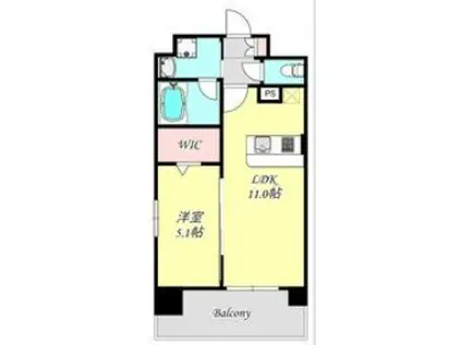 グランネクサス船橋町(1LDK/1階)の間取り写真