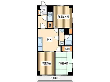 スプリングウェーブ梶ヶ谷(3DK/2階)の間取り写真