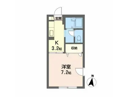 キュー・パレス(1K/1階)の間取り写真