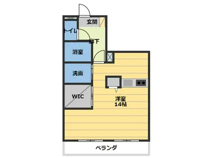 セイリュウ・UN(ワンルーム/2階)の間取り写真