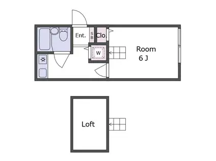 ハイム21(1K/2階)の間取り写真