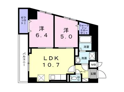 シエスタ キー(2LDK/7階)の間取り写真