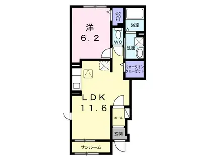 グランメゾン扇屋(1LDK/1階)の間取り写真