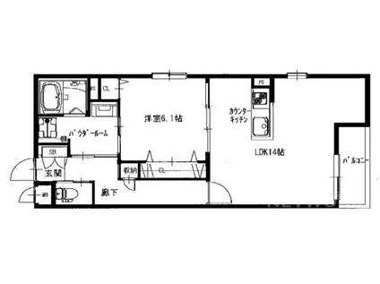 COMFY COURT 五条西洞院(1LDK/3階)の間取り写真