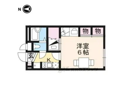 レオパレス西近江(1K/2階)の間取り写真