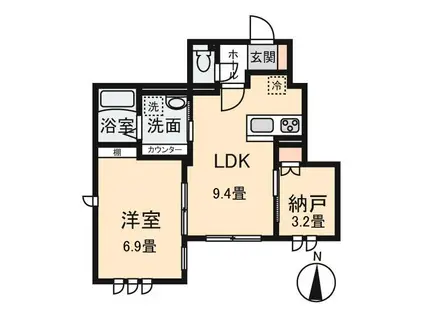 クレールムサシ(1SLDK/1階)の間取り写真