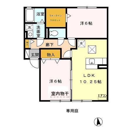 ノイエ・シュタットA/B(2LDK/1階)の間取り写真