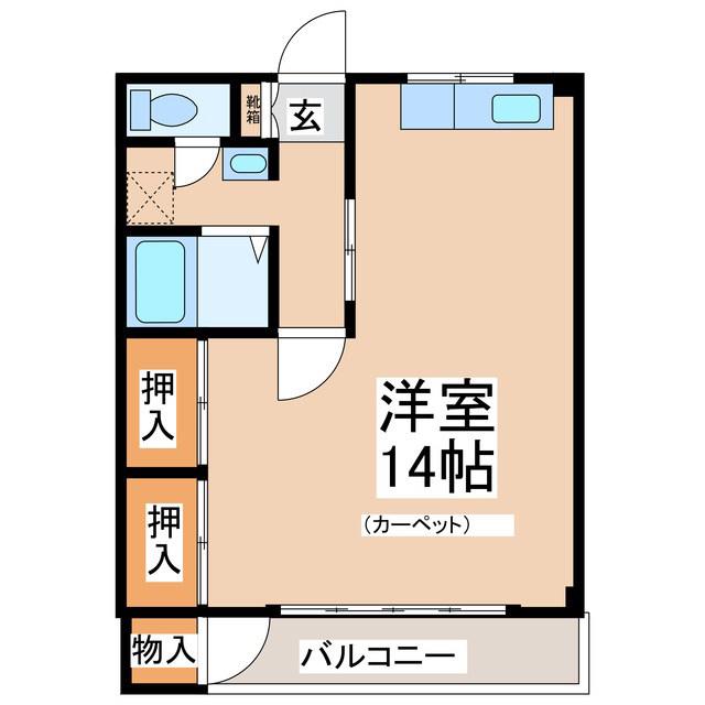 シティーA(ワンルーム/1階)の間取り写真