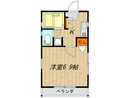 プランドール池袋(1K/1階)の間取り写真