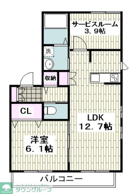 クレール逗子(1SLDK/3階)の間取り写真