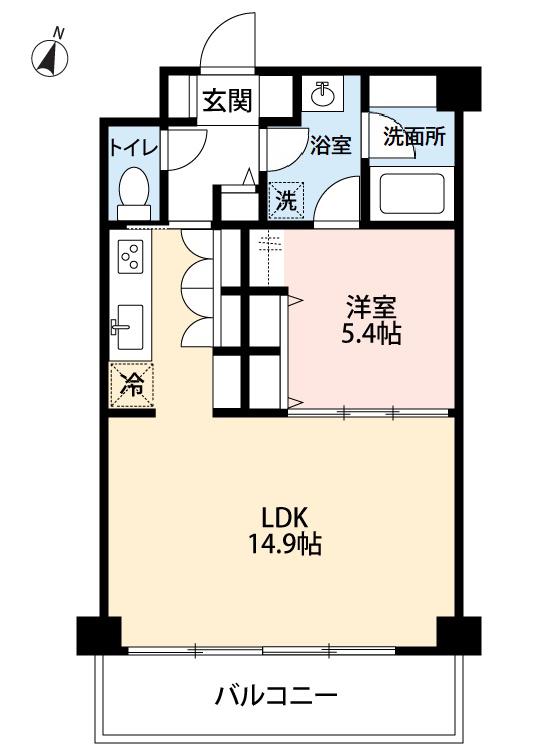 CREST RESIDENCE(1LDK/4階)の間取り写真