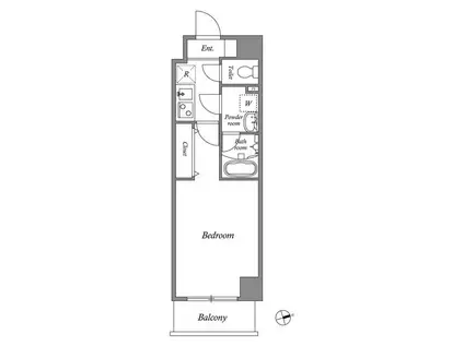 クオリタス浅草(1K/7階)の間取り写真