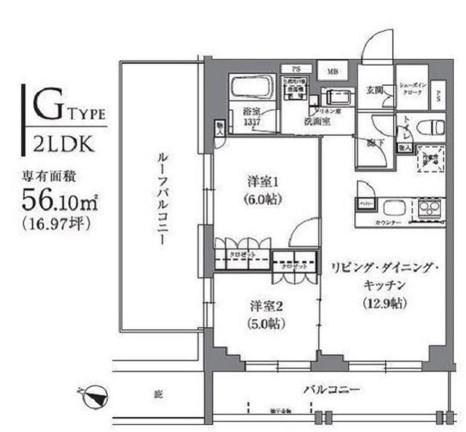 フレアージュ白金台(2LDK/3階)の間取り写真