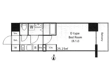 HW.HILLS 森下(1K/3階)の間取り写真