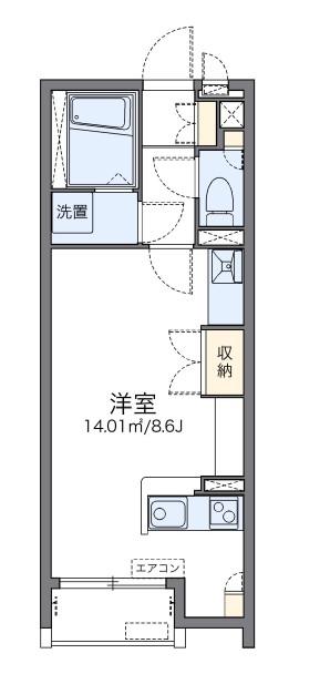 レオネクスト久々知III(ワンルーム/1階)の間取り写真