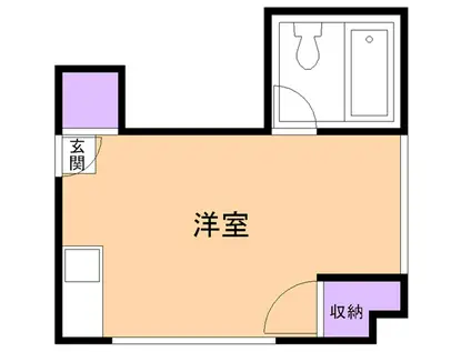 学ハイツ六本木(ワンルーム/2階)の間取り写真