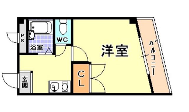 エクセルコート芦屋(1K/3階)の間取り写真