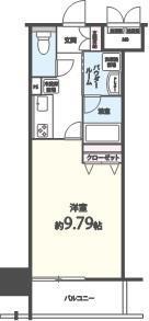 シエル新堀(1K/11階)の間取り写真