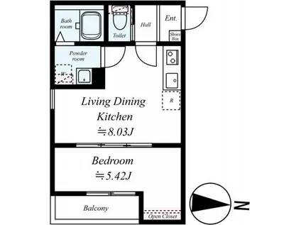 GRADUS鶴ヶ島V(1LDK/1階)の間取り写真