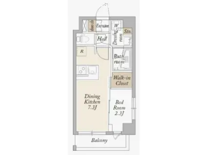 アジールコート武蔵新田(1DK/2階)の間取り写真