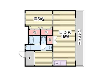 三創ビル(1LDK/3階)の間取り写真