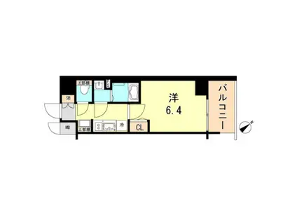 プレサンス神戸キュリオ(1K/14階)の間取り写真