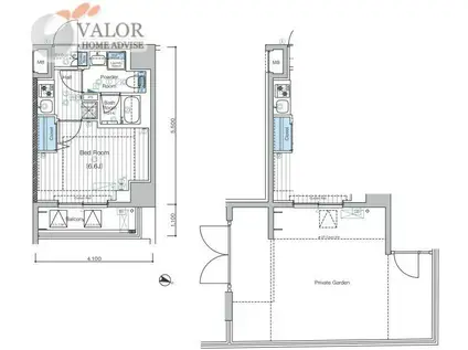 MAXIV横浜吉野町ノース(1K/1階)の間取り写真